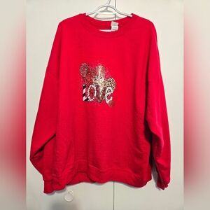 ❤️ Hanes Red Love Graphic Sweatshirt‎